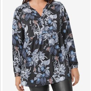 Women's plus size floral long sleeve top, size 16